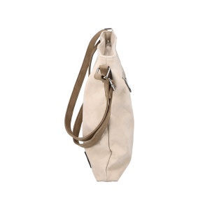 Geanta dama Rieker H1033-60-Bej de umar crossbody piele ecologica casual cu accesorii metalice bej