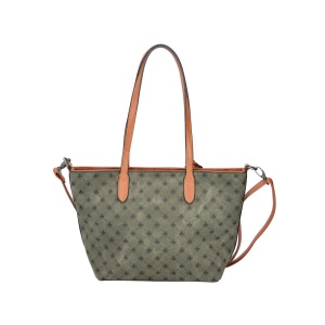 Geanta dama Rieker H1305-54-Verde de umar de mana piele ecologica casual cu aplicatie florala verde