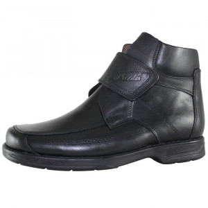 Ghete barbati Nicolis 44049-Negru casual piele naturala imblanite cu toc negru