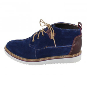 Ghete dama Agressione Bonny-V3-Albastru casual piele intoarsa cu talpa joasa albastru