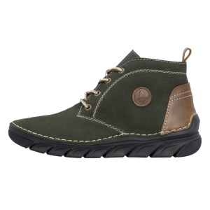 Ghete dama, Rieker, 55036-54-Verde, casual, piele naturala, imblanite, cu talpa joasa, verde