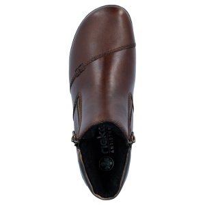 Ghete dama Rieker L4655-27-Maro casual piele naturala impermeabile imblanite cu talpa joasa maro