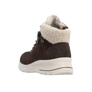 Ghete dama Rieker L7701-25-Maro casual piele intoarsa impermeabile imblanite cu talpa groasa maro