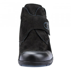Ghete dama Waldlaufer 812815-304-001-Mimi-Negru casual piele naturala cu talpa joasa negru