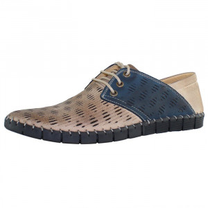 Pantofi barbati Dogati 106-08-53-Bej casual piele naturala perforati cu talpa joasa bej