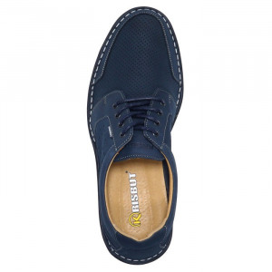 Pantofi barbati Krisbut 5316-1-9-Albastru-Inchis casual piele naturala perforati cu talpa joasa albastru inchis