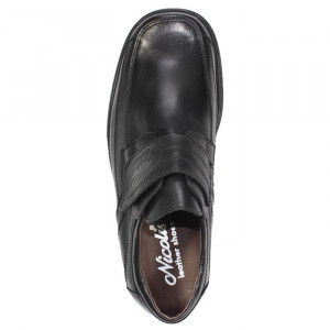 Pantofi barbati Nicolis 24049-Negru casual piele naturala cu talpa joasa negru