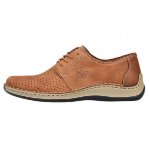 Pantofi barbati, Rieker, 05226-24-Maro, casual, piele naturala, perforati, cu talpa joasa, maro