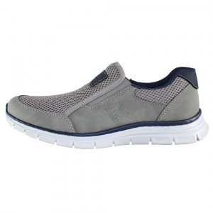 Pantofi barbati, Rieker, B4873-40-Gri, casual, sintetic, cu talpa joasa, gri