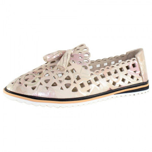 Pantofi dama Dogati 526-Bej casual piele naturala cu talpa joasa bej