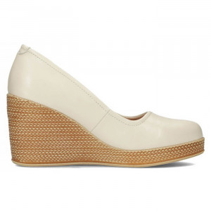 Pantofi dama Filippo DP3521-23-BE-Bej casual piele naturala cu platforma bej