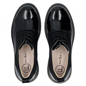 Pantofi dama Filippo DP6123-24-BK-Negru casual piele naturala cu platforma negru