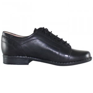 Pantofi dama Nicolis 14238-Negru casual piele naturala cu toc negru