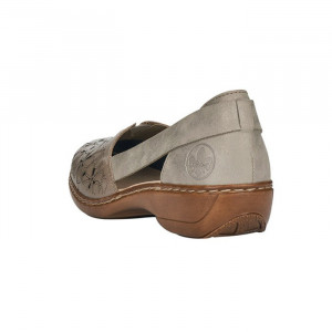 Pantofi dama Rieker 41356-64-Bej casual piele naturala cu talpa joasa bej