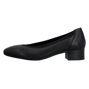 Pantofi dama, Rieker, 43452-00-Negru, casual, piele naturala, cu toc, negru