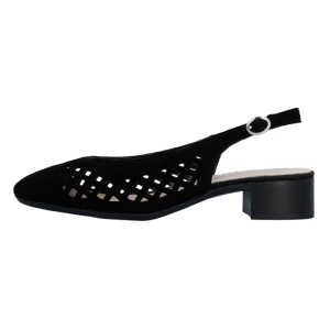 Pantofi dama, Rieker, 43457-00-Negru, elegant, piele intoarsa, perforati, cu toc, negru