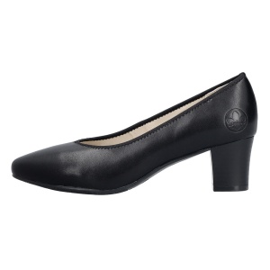 Pantofi dama, Rieker, 44650-04-Negru, casual, piele naturala, cu toc, negru