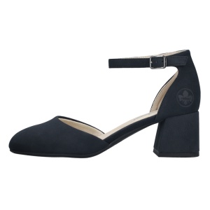 Pantofi dama, Rieker, 44762-14-Albastru, elegant, piele ecologica, cu toc, albastru