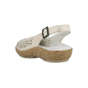 Pantofi dama Rieker 44861-60-Bej casual piele naturala cu talpa joasa bej