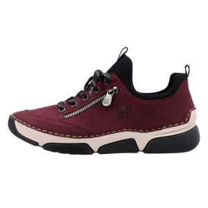 Pantofi dama, Rieker, 45973-36-Bordo, casual, piele ecologica, cu talpa joasa, bordo