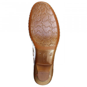 Pantofi dama Rieker 46778-81-Alb casual piele naturala cu toc alb