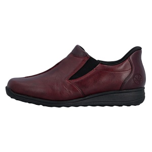 Pantofi dama, Rieker, 47253-35-Bordo, casual, piele naturala, cu talpa joasa, bordo