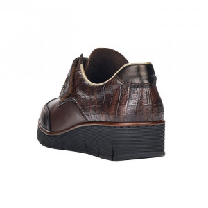 Pantofi dama Rieker 53750-25-Maro casual piele naturala cu talpa joasa maro