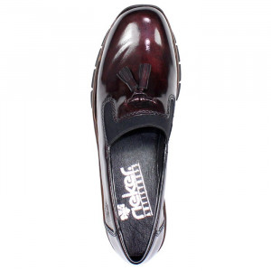 Pantofi dama Rieker 53751-35-Bordo casual piele ecologica cu talpa joasa bordo