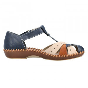 Pantofi dama Rieker M1655-14-Albastru-Inchis casual piele ecologica cu talpa joasa albastru inchis