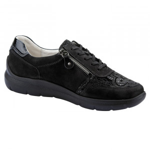 Pantofi dama Waldlaufer 796002-309-001-H-Leonie-Negru casual piele naturala cu talpa joasa negru