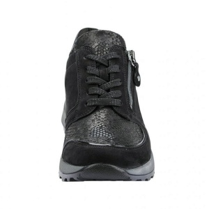 Pantofi dama Waldlaufer H64007-307-001-Hiroko-Negru sport piele naturala ortopedici cu talpa joasa negru