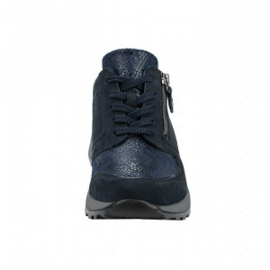 Pantofi dama Waldlaufer H64007-307-194-Hiroko-Albastru-Inchis sport piele naturala ortopedici cu talpa joasa albastru inchis