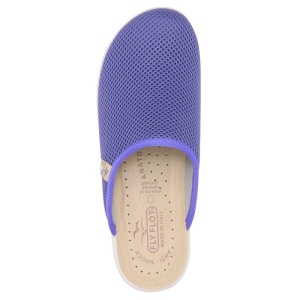 Saboti dama Fly Flot T4-368-FE-6019-Mov de casa textil ortopedici cu talpa joasa mov