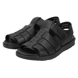 Sandale barbati Rieker 24262-00-Negru casual piele naturala cu talpa joasa negru