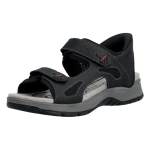 Sandale barbati Rieker 26953-00-Negru sport piele ecologica cu talpa groasa negru