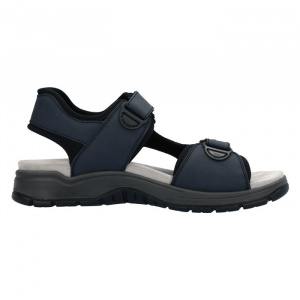 Sandale barbati Rieker 26955-14-Albastru-Inchis sport piele ecologica cu talpa groasa albastru inchis