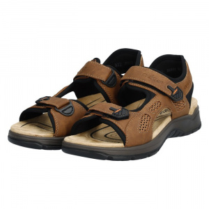 Sandale barbati Rieker 26955-24-Maro sport piele ecologica cu talpa groasa maro