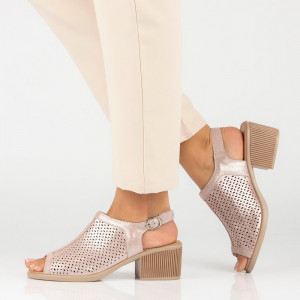 Sandale dama Filippo DS4475-23-PI-Roz elegant piele naturala cu toc roz