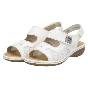 Sandale dama Rieker 65989-82-Alb casual piele ecologica cu talpa joasa alb