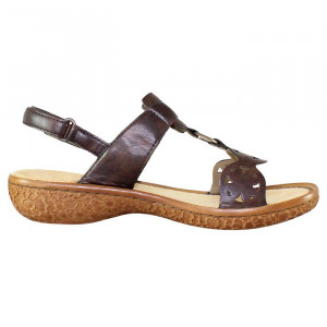 Sandale dama Rieker V69T7-25-Maro casual piele ecologica cu talpa joasa maro