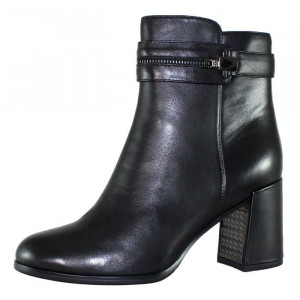 Botine dama Epica QVG092-5-R521-Y001-01-N-Negru elegant piele naturala cu toc negru