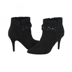 Botine dama Marco Tozzi 2-25329-27-001-Negru elegant textil cu toc negru