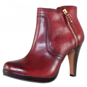 Botine dama s.Oliver 5-25348-23-Bordo elegant piele naturala cu toc bordo
