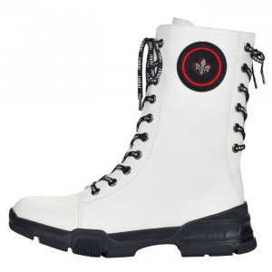Cizme dama Rieker X4423-80-Alb casual piele ecologica scurte cu talpa joasa alb