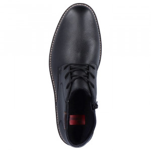 Ghete barbati Rieker 15311-00-Negru casual piele naturala imblanite cu toc negru
