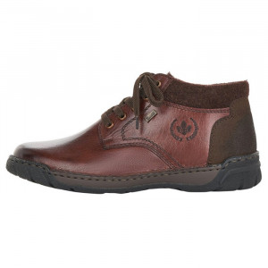 Ghete barbati, Rieker, B0348-25-Maro, casual, piele naturala, impermeabil, imblanite, cu talpa joasa, maro