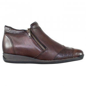 Ghete dama Rieker 44281-25-Maro casual piele naturala impermeabil imblanite cu talpa joasa maro