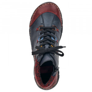 Ghete dama Rieker 55013-35-Albastru-Inchis casual piele ecologica cu talpa joasa albastru inchis