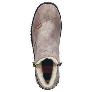 Ghete dama Rieker L4270-43-Gri casual piele ecologica impermeabil imblanite cu talpa joasa gri