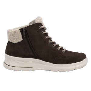 Ghete dama Rieker L7701-25-Maro casual piele intoarsa impermeabile imblanite cu talpa groasa maro